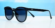 iPOP Vesper large round polarised sunnies in [colour] with gold detail and super dark lenses