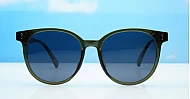 iPOP Vesper large round polarised sunnies in [colour] with gold detail and super dark lenses