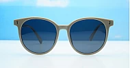 iPOP Vesper large round polarised sunnies in [colour] with gold detail and super dark lenses