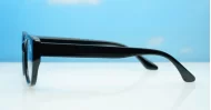 Black rectangular computer glasses with clean undetailed retro frame