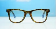 Vintage wayfarer anti blue light glasses with silver pip detailing and wire-core temples