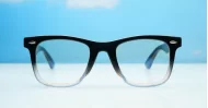Vintage wayfarer anti blue light glasses with silver pip detailing and wire-core temples