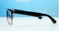 Vintage wayfarer anti blue light glasses with silver pip detailing and wire-core temples