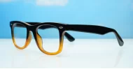 Vintage wayfarer anti blue light glasses with silver pip detailing and wire-core temples