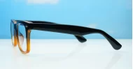 Vintage wayfarer anti blue light glasses with silver pip detailing and wire-core temples