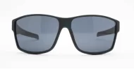 LOCS Hardcore 91144 men's UV400 sunglasses in matte black with bronze temple detail and super dark Category 3 lenses