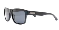Men's polarised soft curve wrap sunglasses with textured embossed metal temple detailing