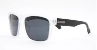 Men's polarised soft curve wrap sunglasses with textured embossed metal temple detailing