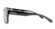 Men's polarised soft curve wrap sunglasses with textured embossed metal temple detailing