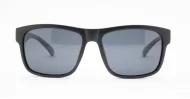 Men's polarised soft curve wrap sunglasses with textured embossed metal temple detailing