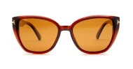 Vintage cat-eye polarised sunglasses with gold detailing on the temples