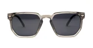 Classic unisex polarised sunglasses with gold accents and faux wood temples