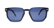 Classic unisex polarised sunglasses with gold accents and faux wood temples