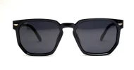 Classic unisex polarised sunglasses with gold accents and faux wood temples