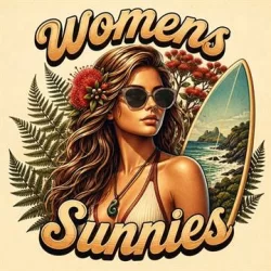 woman in nz wearing ipop new sunglasses with surf board
