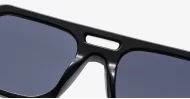 The Barley small square aviator UV400 sunglasses in black with classic styling