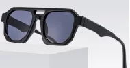 The Barley small square aviator UV400 sunglasses in black with classic styling