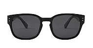 Scout Black elegant polarised sunglasses shiny black frames silver pin highlights