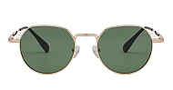 Fury Gold vintage round polarised sunglasses gold metal frames G15 lenses
