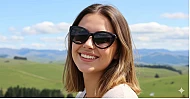 iPOP Juno large polarised cat eye sunglasses for women with gold inlay detail