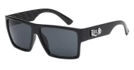 LOCS Hardcore 91105 men's UV400 sunglasses in black with steel hinges and Category 3 super dark lenses