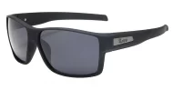 LOCS Hardcore 91144 men's UV400 sunglasses in matte black with bronze temple detail and super dark Category 3 lenses