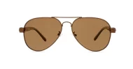 Polarised aviator sunglasses with slim metal frame and double bridge