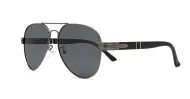 Polarised aviator sunglasses with slim metal frame and double bridge