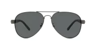 Polarised aviator sunglasses with slim metal frame and double bridge