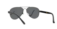 Polarised aviator sunglasses with slim metal frame and double bridge
