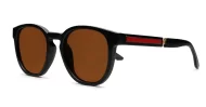  Kahu chunky round polarised sunglasses colour pinstripe temples unisex