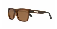 Dusk polarised sunglasses with striped temples and metal inlays
