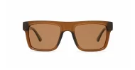 Dusk polarised sunglasses with striped temples and metal inlays