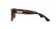 Dusk polarised sunglasses with striped temples and metal inlays
