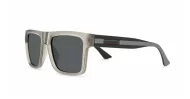 Dusk polarised sunglasses with striped temples and metal inlays