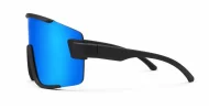 Zest retro sports sunglasses with matte black frames and bold mirror lenses
