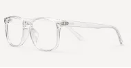 Unisex rectangular blue light glasses with keyhole bridge and twin metal pin detail