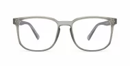 Unisex rectangular blue light glasses with keyhole bridge and twin metal pin detail