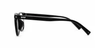 Unisex rectangular blue light glasses with keyhole bridge and twin metal pin detail