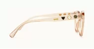 Cat-eye blue light glasses with gold-edged flower and pearl temple detail