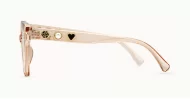 Cat-eye blue light glasses with gold-edged flower and pearl temple detail