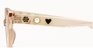 Cat-eye blue light glasses with gold-edged flower and pearl temple detail