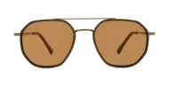 Vintage square aviator polarised sunglasses in matte black