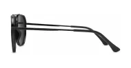Vintage square aviator polarised sunglasses in matte black