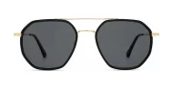 Vintage square aviator polarised sunglasses in matte black