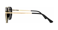 Vintage square aviator polarised sunglasses in matte black