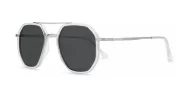 Vintage square aviator polarised sunglasses in matte black