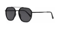 Vintage square aviator polarised sunglasses in matte black