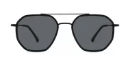 Vintage square aviator polarised sunglasses in matte black