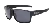 LOCS Hardcore 91144 men's UV400 sunglasses in matte black with bronze temple detail and super dark Category 3 lenses